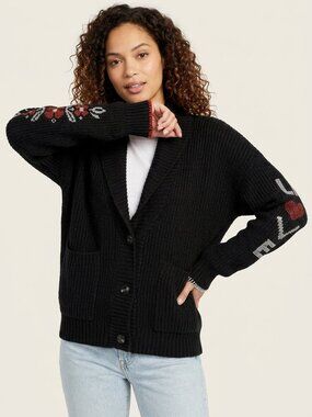 EMBOIDERED SLEEVE CARDIGAN
